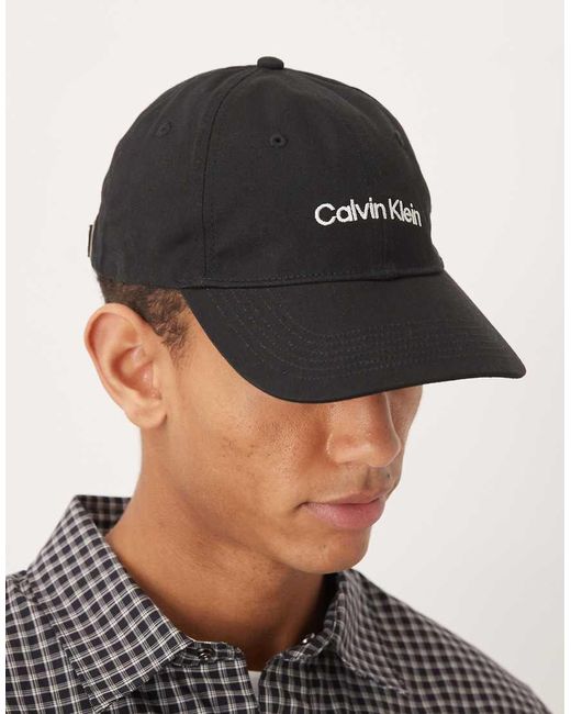 Calvin Klein Black Embroidered Logo Baseball Cap for men