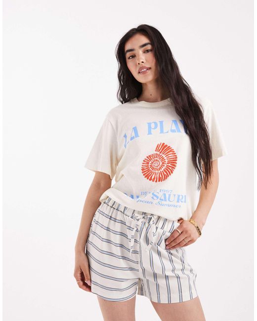 ASOS White – boxershorts aus baumwoll-popeline mit multidirektionalen kontraststreifen