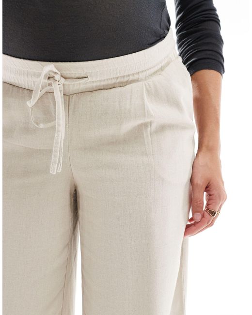 Vero Moda White Linen Blend Tapered Pants