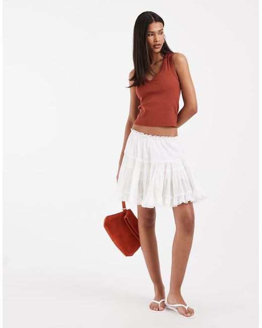 ONLY White Frill Skort