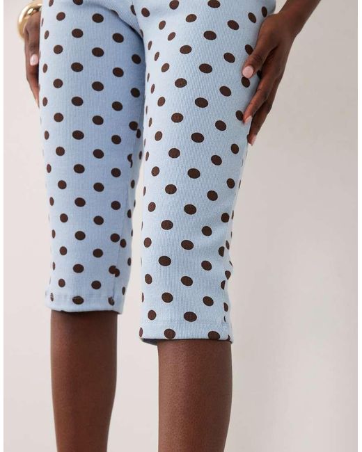 Miss Selfridge Blue Rib Capri Trouser Co-ord