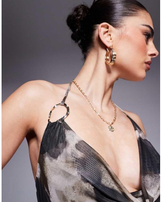 South Beach Maxi-Strandjurk Van Mesh in het Blue