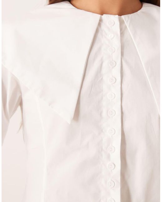 Glamorous White Oversized Collar Shirt