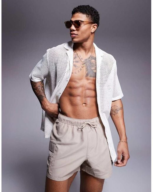 ASOS Gray Swim Shorts for men