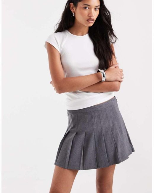 ONLY White Tailored Pleated Mini Skirt