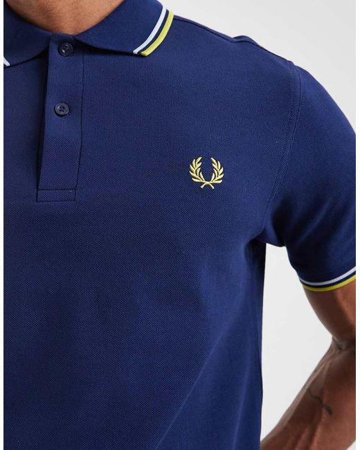 Fred Perry Blue Twin Tipped Polo Shirt for men
