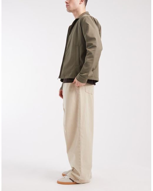 ASOS Natural Pull On Wide Leg Jeans for men