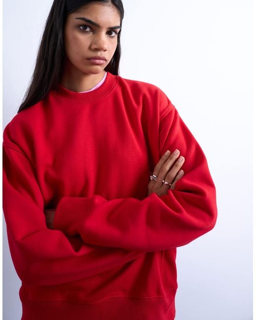TOPSHOP Red Ultimate Sweat