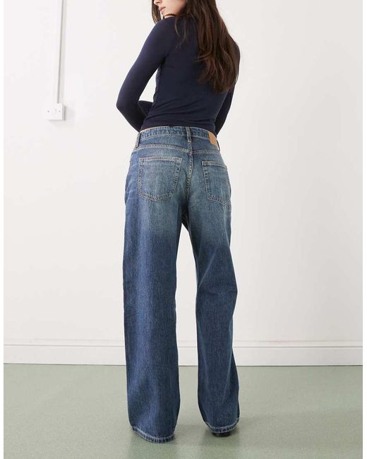 Weekday Blue Missy Low Waist Loose Fit Jeans