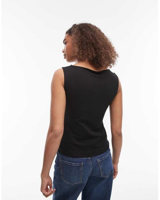 ARKET Blue Jersey Boat Neck Tank Top