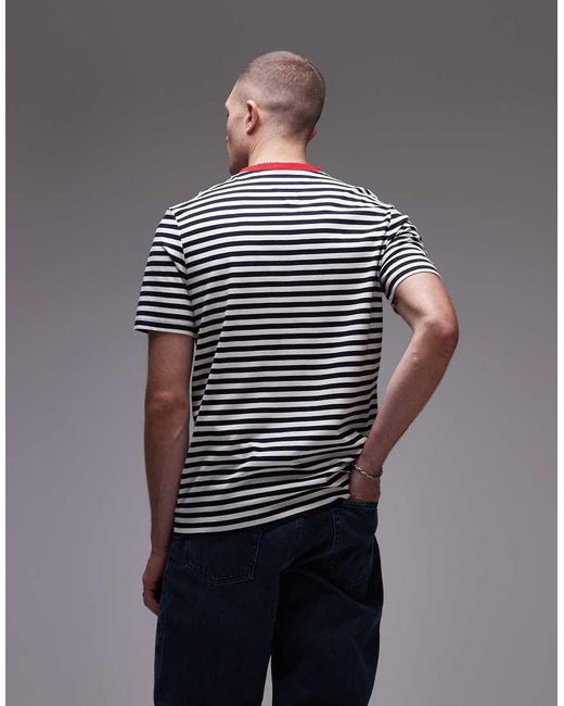 Tommy Hilfiger T-Shirt Met Strepen in het Gray voor heren