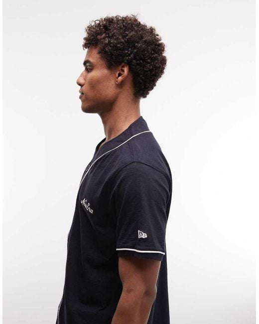 KTZ Blue Logo Baseball Short Sleeve Jersey for men