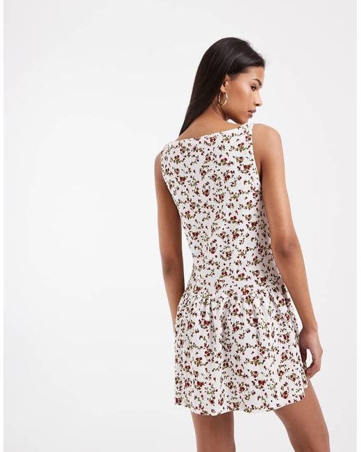 ONLY White Floral Print Mini Dress