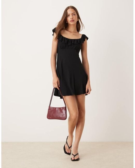 Nobody's Child Natural Libby Frill Sleeve Mini Dress