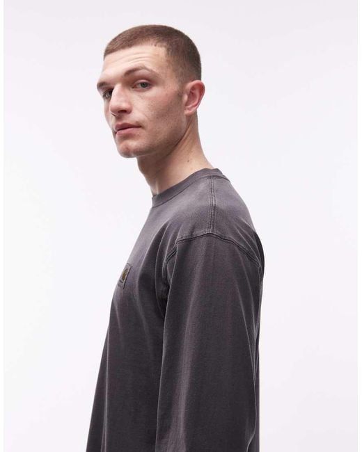 Carhartt Gray Nelson Long Sleeve T-shirt for men