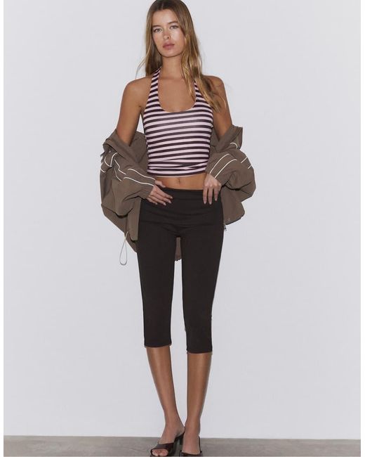 Stradivarius Pink Racer-neck Top