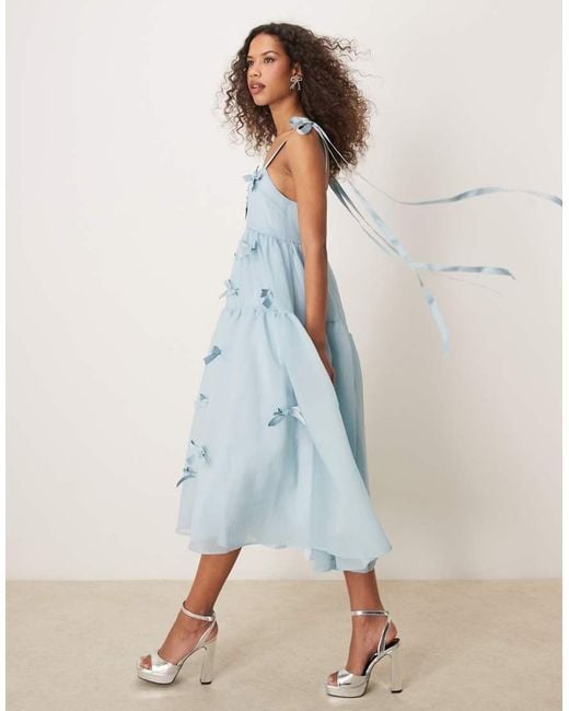 Sister Jane Blue Bow Embellished Midi Dress