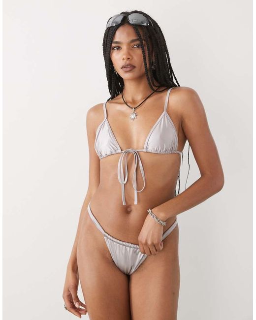 Lioness Cindy Gathered Metallic Bikini Bottom Co-ord