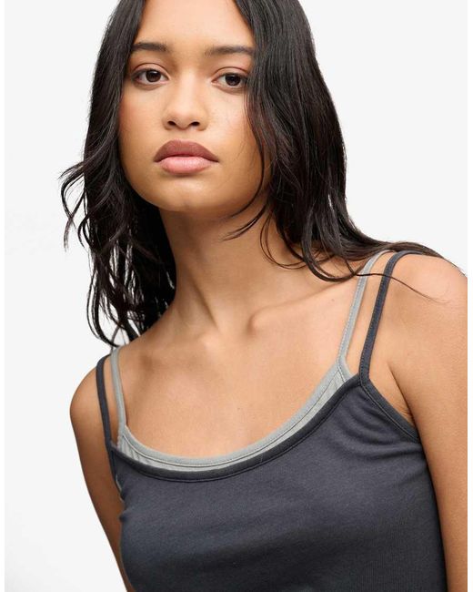 Bench x Superdry & Co White Fitted Cami Layer Vest