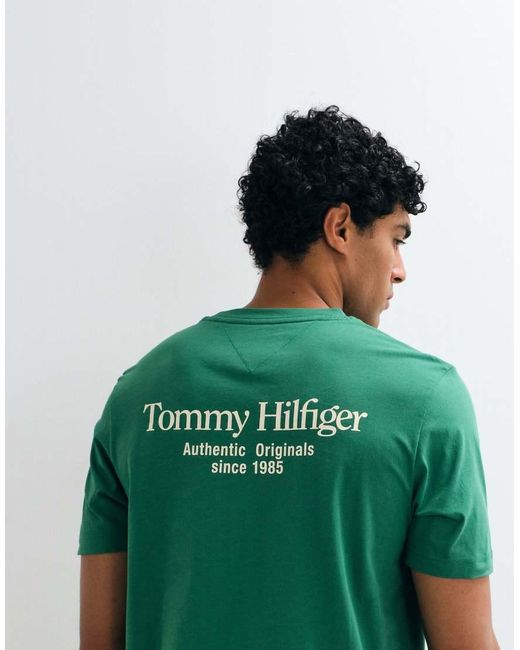 Tommy Hilfiger Green Boxy Fit Logo T-Shirt for men