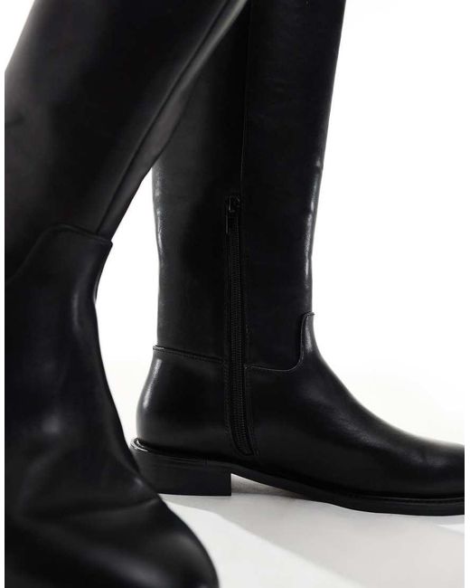 London Rebel Black Scarlett Refined Riding Boots