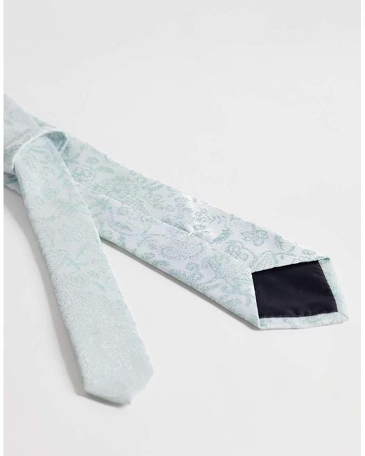 ASOS White Floral Tie for men