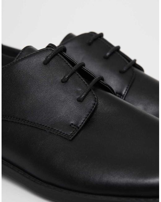 Threadbare Black Lace Up Derby Shoes for men