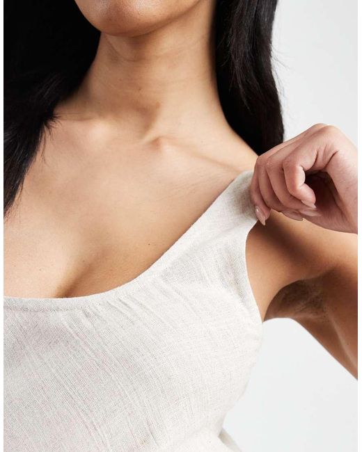 ASOS White Asos Design Maternity Scoop Neck Linen Cami