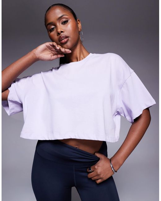 4505 White Icon Heavyweight Cotton Cropped T-shirt With Quick Dry Finish