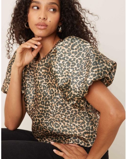 Vila Brown Volume Sleeve Top