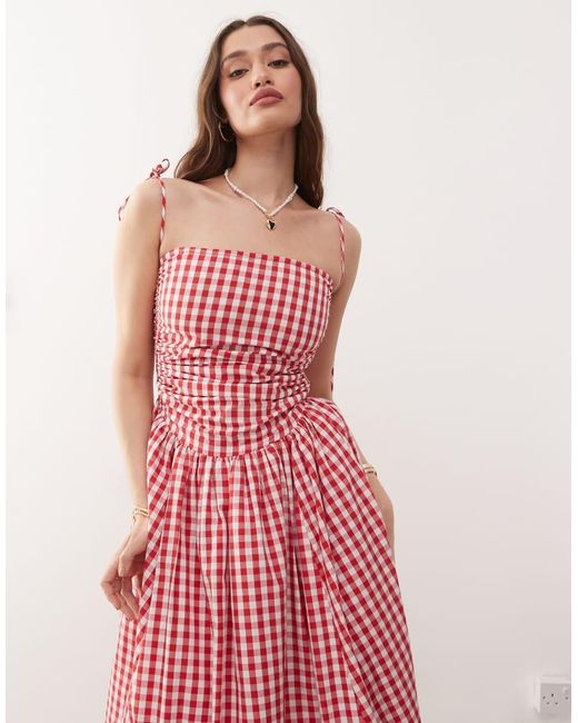 Amy Lynn Pink Alexa Tie Shoulder Puffball Midi Dress