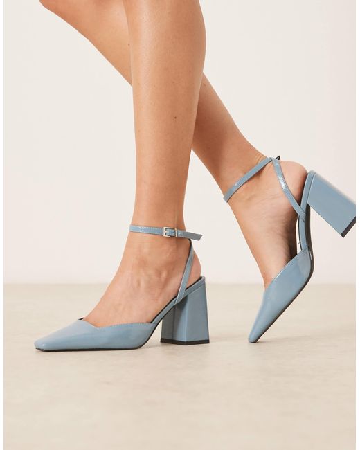 Raid Natural Cordeliya Block Heel Slingback Shoes
