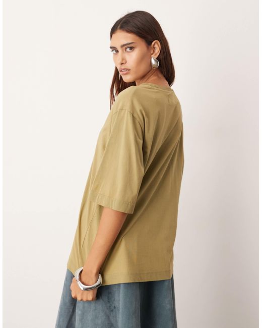 ARRANGE Green Acid Wash Jersey Oversized T-shirt