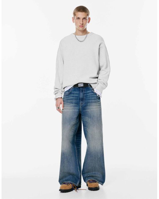 Pull&Bear – weicher strickpullover in White für Herren