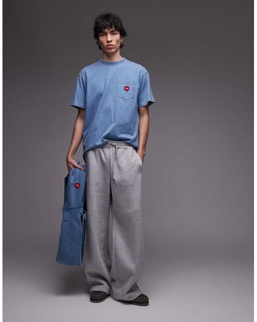 Carhartt T-Shirt Met Hart En Zak in het Blue voor heren