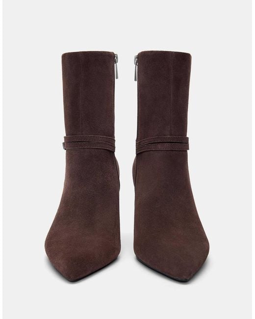 Pull&Bear Brown – leder-stiefeletten