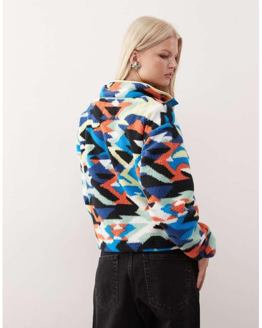 Polar Corto Con Diseño Estampado Y Media Tapeta De Botones De Presión Helvetia Ii De Columbia de color Blue