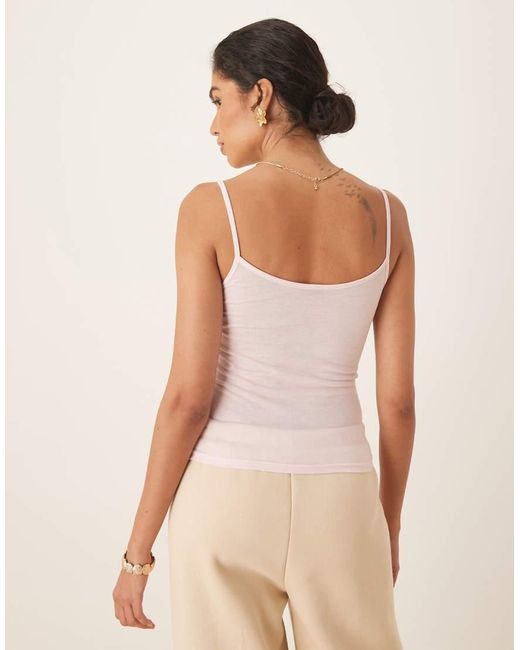 agon® Natural Square Neck Vest Top