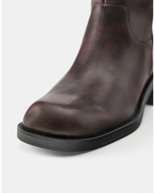Bottes échancrées avec zip décoratif Pull&Bear en coloris Brown
