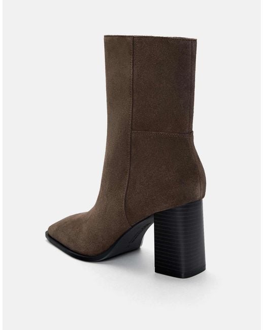Pull&Bear Brown – stiefeletten aus leder
