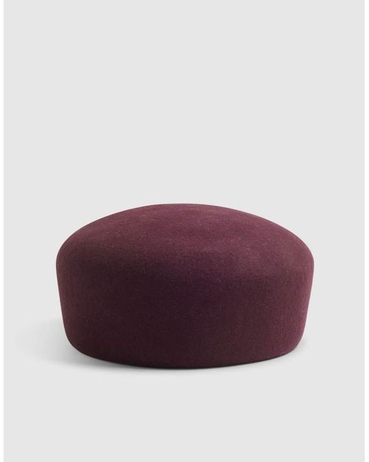 River Island Purple Wool Pill Box Hat