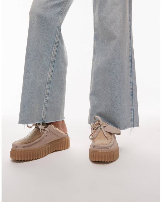 Clarks Gray – torhill – mules mit futter aus teddyfell