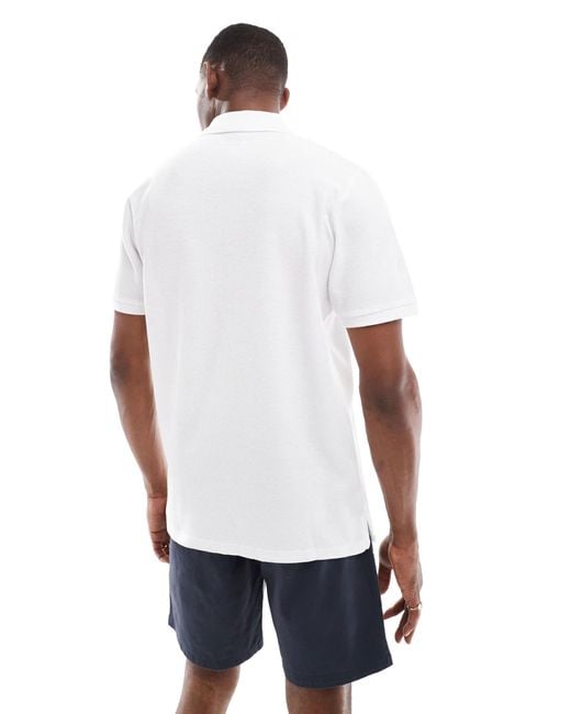 Jack & Jones White Zip Polo for men