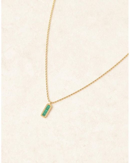 Collar Con Colgante Rectangular Con Piedra Verde De Acero Inoxidable Resistente Al Agua De ASOS de hombre de color Natural