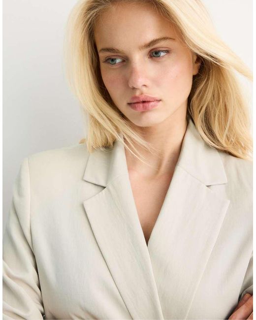 Stradivarius Natural Basic Rustic Blazer