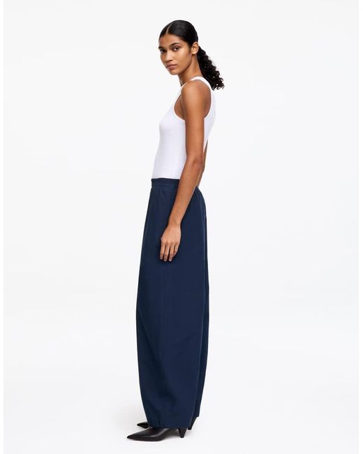 ARKET Blue Drawstring Cotton Poplin Trousers