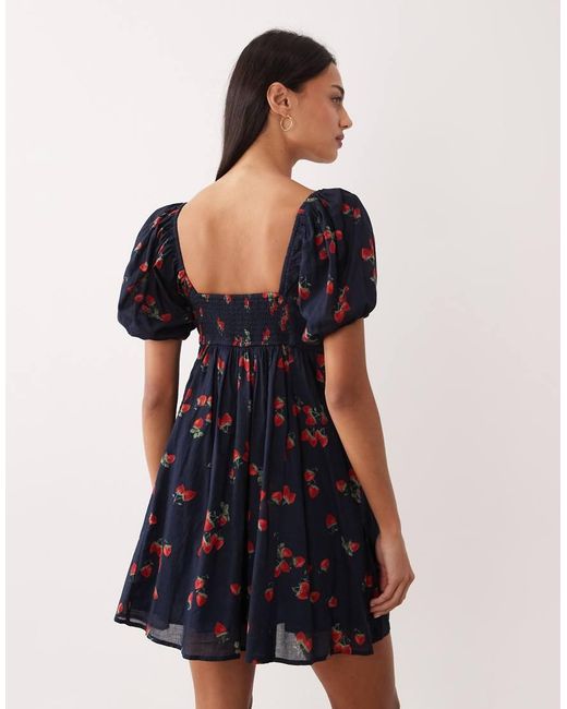 Abercrombie & Fitch Black Square Neck Milkmaid Mini Dress