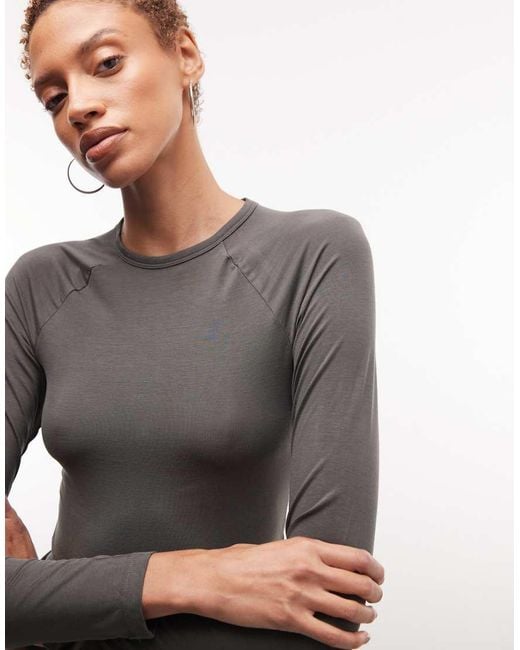 Weekday Black Plunge Long Sleeve Top