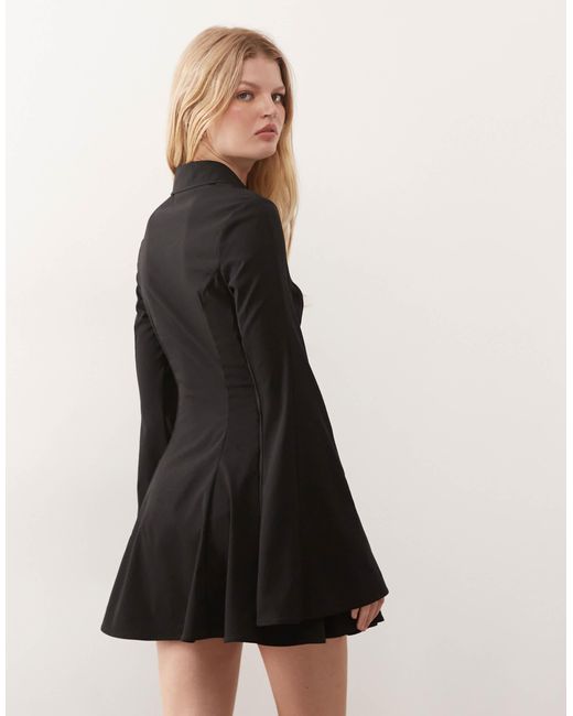 Monki Tailored Mini Shirt Dress in Black | Lyst
