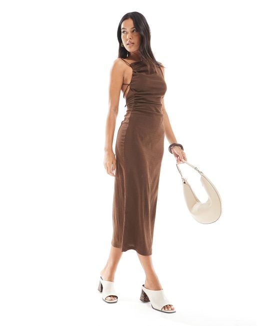 Pull&Bear Brown – maxikleid